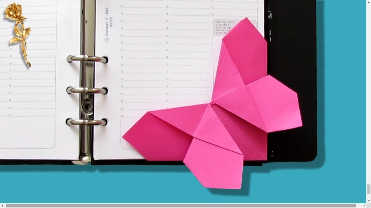 Origami facile : ???? Marque-page ???? "Papillon" très facile