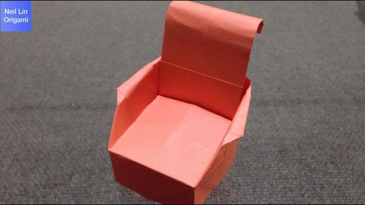 躺椅(手扶椅,沙發)摺紙教學. 如何用一張紙就可以製作椅子 手工折紙