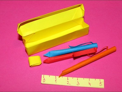 Origami : Plumier, stylo ✒️, règle ???? et gomme à effacer pour la poupée