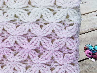 Point crochet fleurs en relief splendide