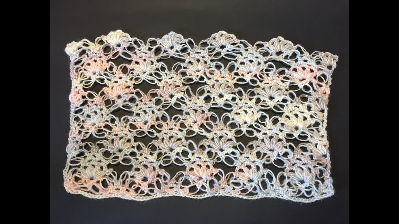 Tuto motif pour étole, écharpe, rideaux au crochet spécial gaucher