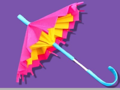 Origami animé : ????☂️ Parapluie, parasol ⛱☔️ qui s'ouvre et se ferme