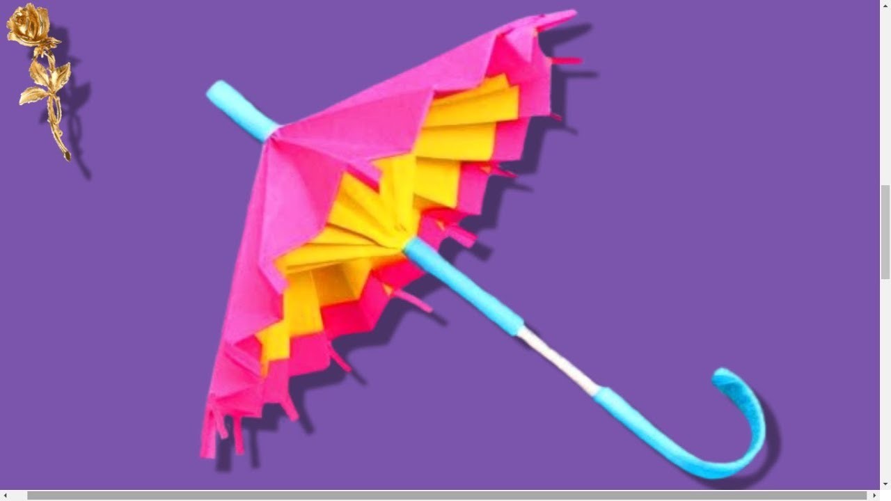 Origami animé : ????☂️ Parapluie, parasol ⛱☔️ qui s'ouvre et se ferme