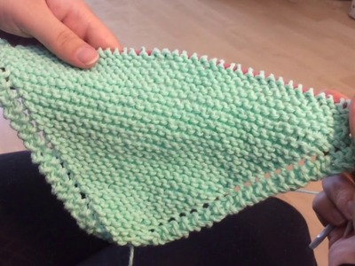 Tricoter une lavette au point mousse en diagonal