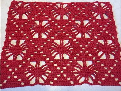 Tuto motif pour couverture, rideaux, chemin de table au crochet spécial gaucher 1.2