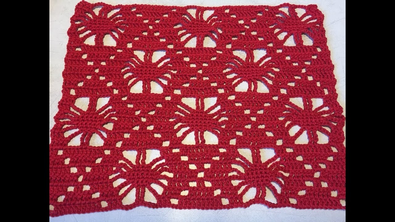 Tuto motif pour couverture, rideaux, chemin de table au crochet spécial gaucher 2.2