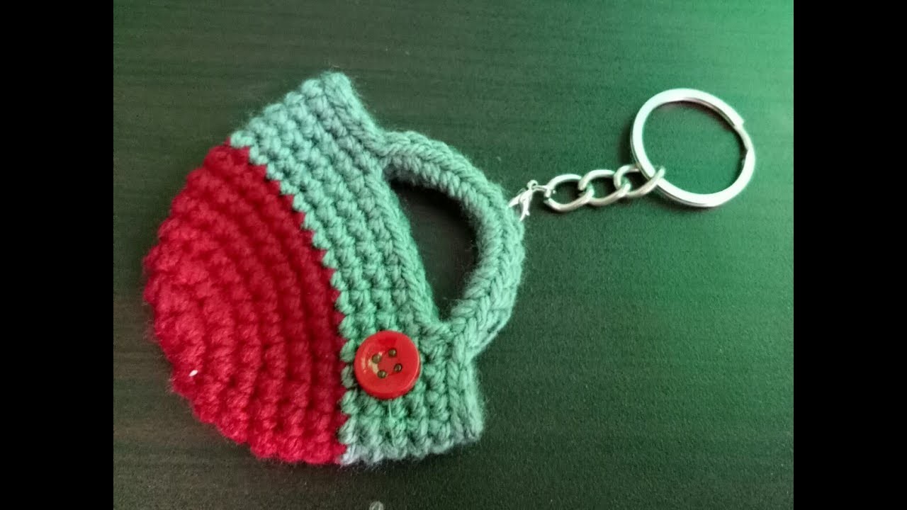 Crochet Basket key chain