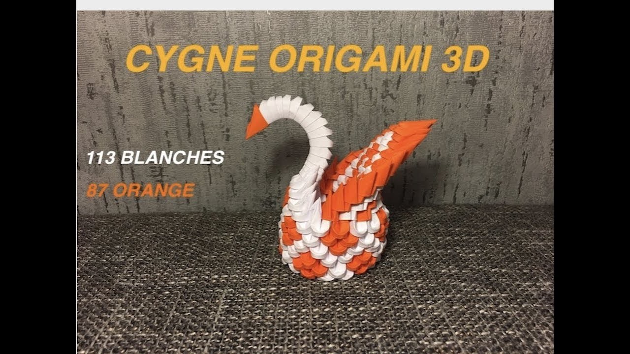 Cygne en Origami 3D ( 3d origami swan )