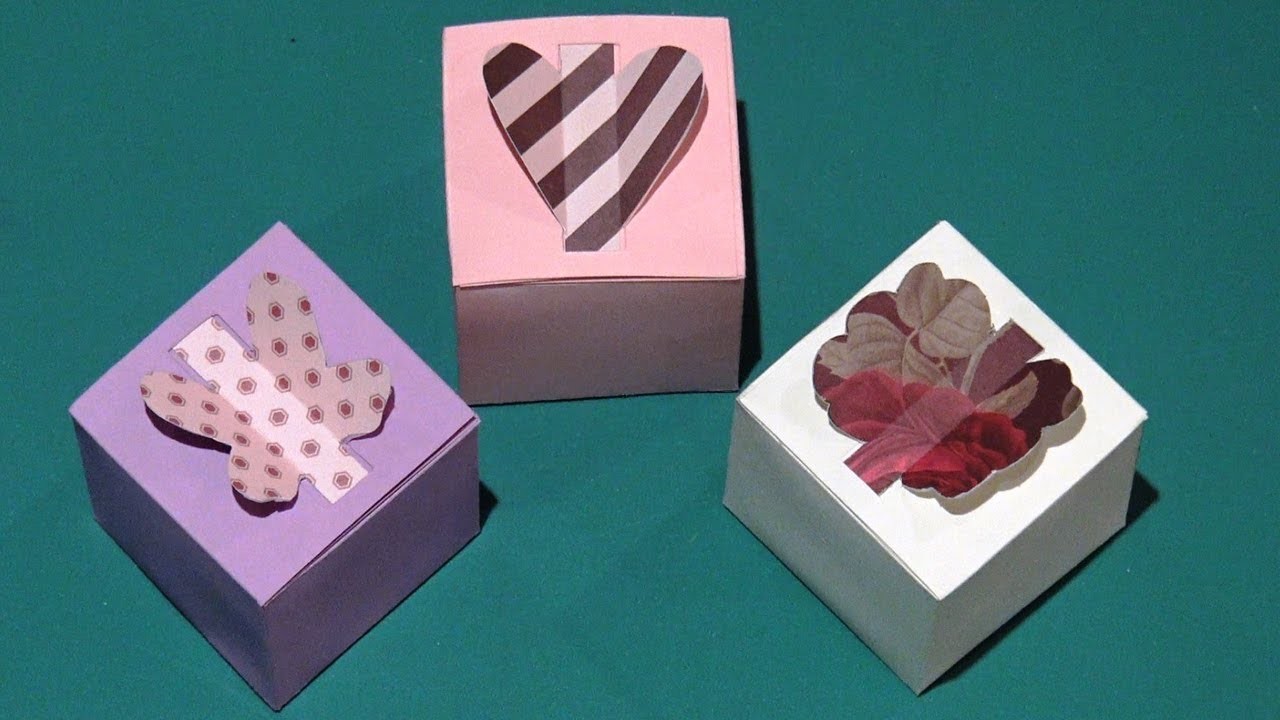 DIY Boite Cadeau en papier - Comment faire une boite carrée en forme de coeur, papillon. 