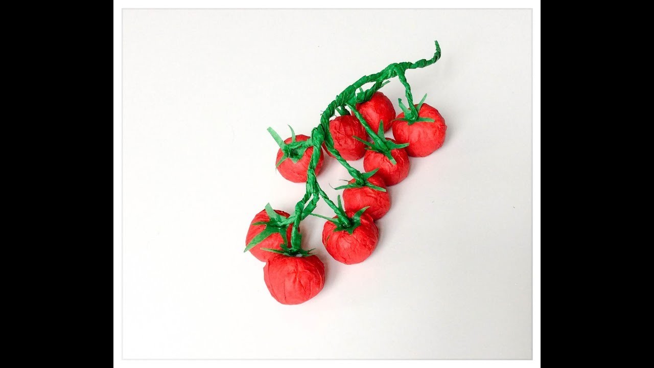 DIY: Tomates-cerises en papier. Paper cherry tomatoes.