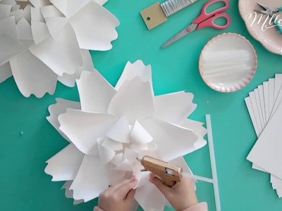 DIY tutoriel fleur en papier géante pivoine paper flower tutorial peony