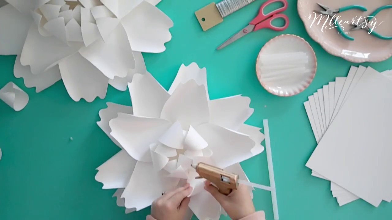 DIY tutoriel fleur en papier géante pivoine paper flower tutorial peony