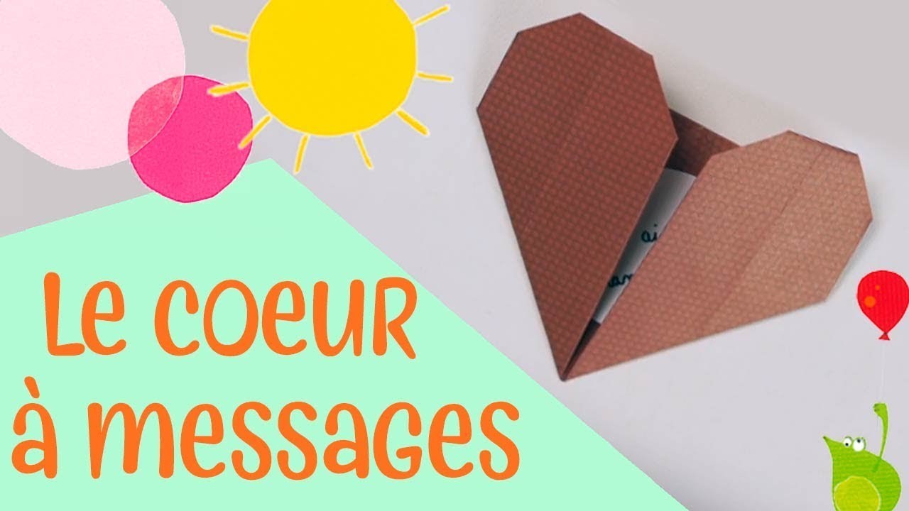 Les petits pliages - Le cœur à message - origami facile pour enfants