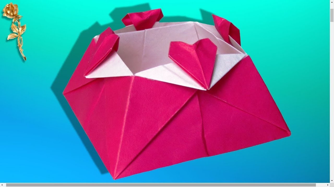 Origami : Boîte ???? d'amour à quatre ???????????????? cœurs