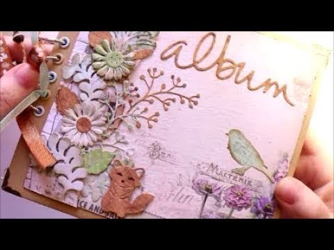 Mini album scrap "Romantic Botanic" version "Vert"