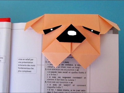Origami : ???? Marque-page ???? Chien Bouledogue ????????