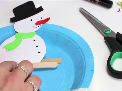 ☃✂[TUTO] Bonhomme de neige skieur en assiette - Une vidéo by Tête à modeler
