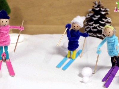 ⛷✂[TUTO] Les skieurs en pinces à linge - Une vidéo by Tête à modeler