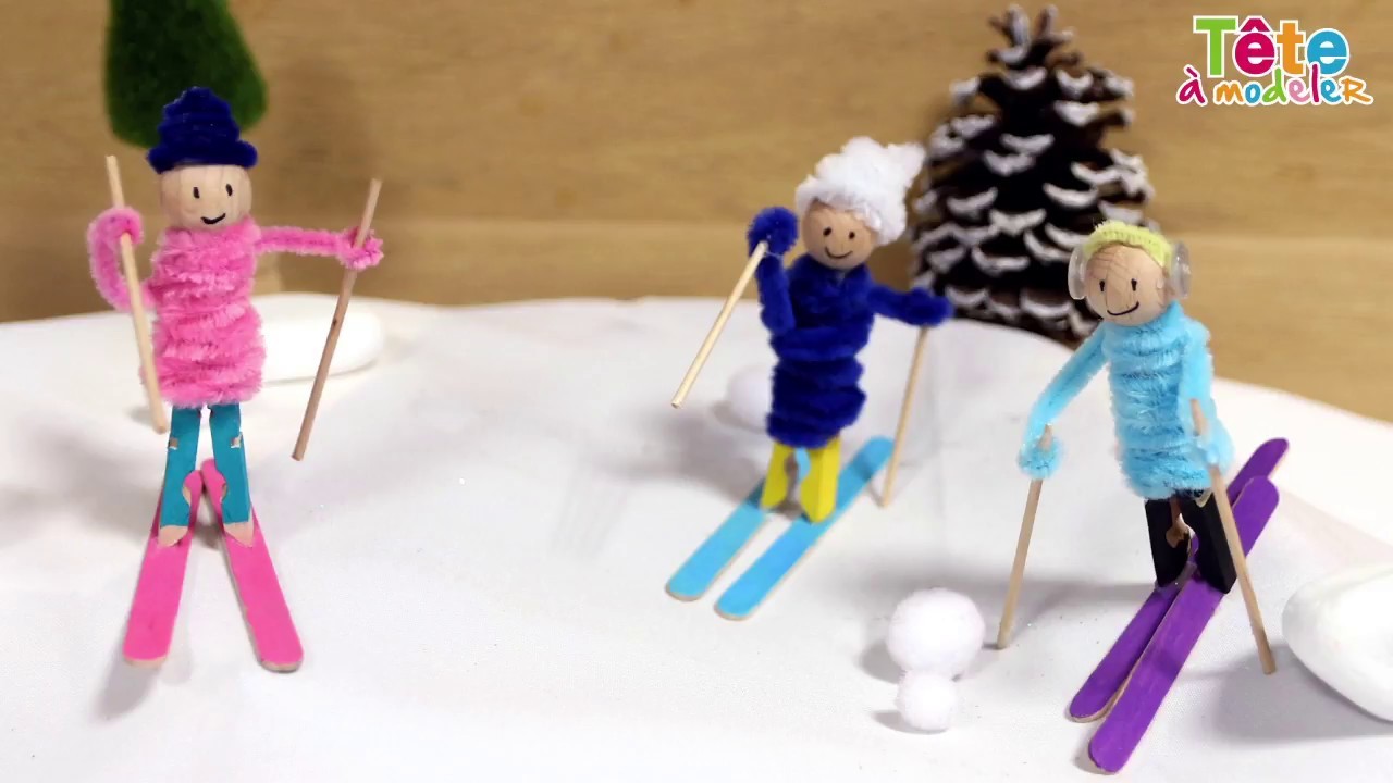 ⛷✂[TUTO] Les skieurs en pinces à linge - Une vidéo by Tête à modeler