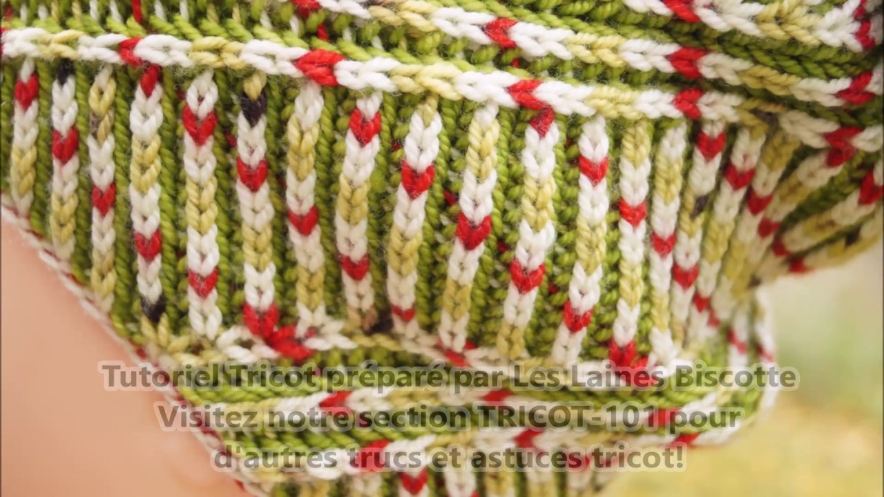 Comment tricoter le point Brioche Bicolore en rond