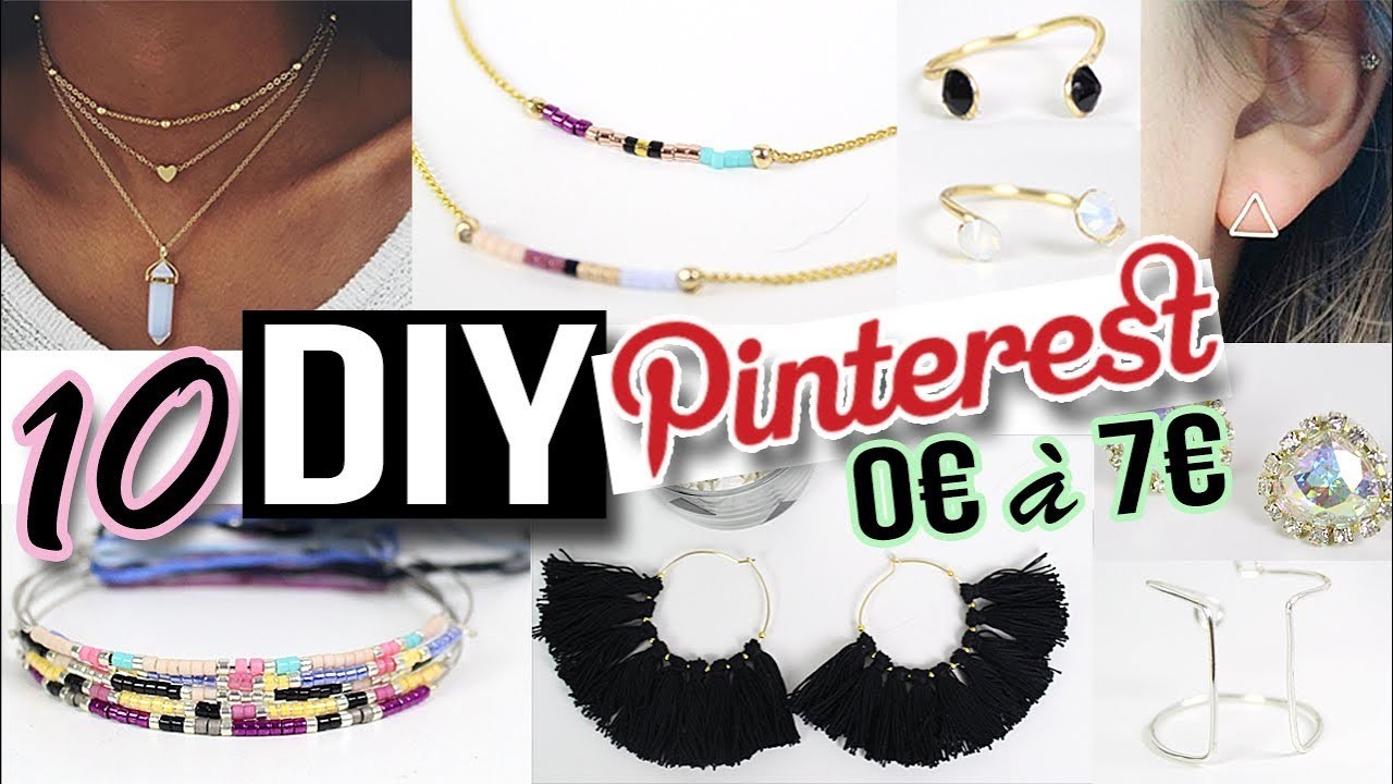 DIY PINTEREST ┋ 10 IDÉES INCROYABLES  - BIJOUX 0€ à 7€  ! FACILE !  Francais jewelry minimalist