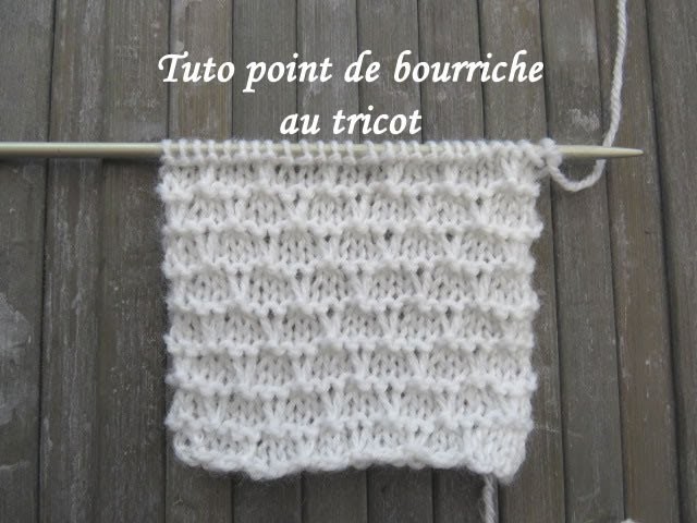 TUTO POINT DE BOURRICHE AU TRICOT Stitch knitting PUNTO DOS AGUJAS