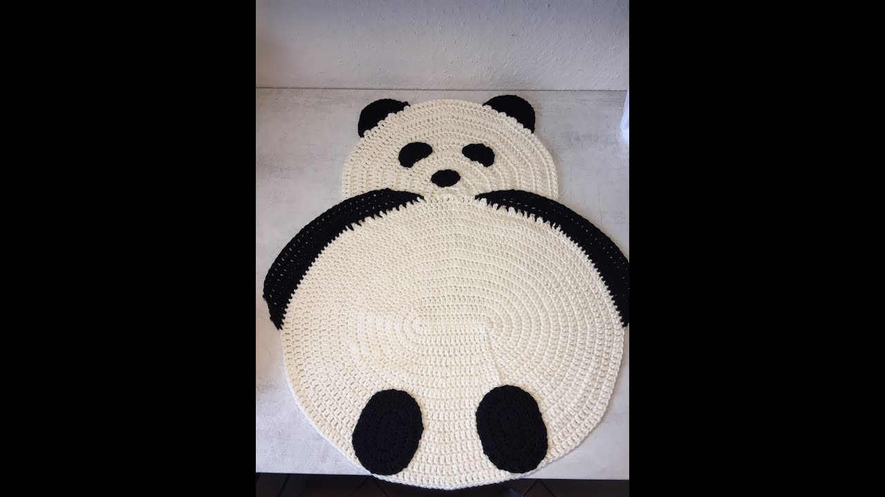 Tuto tapis Panda au crochet spécial gaucher