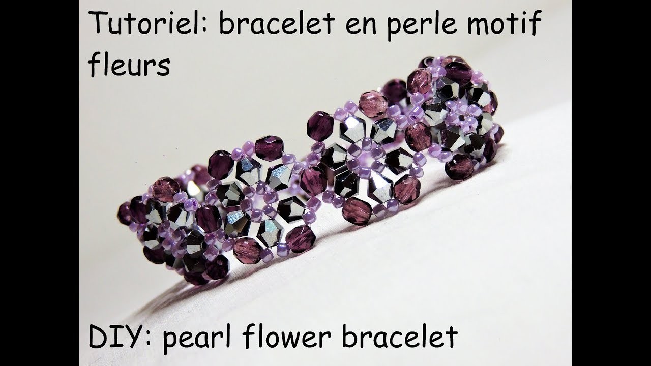 Tutoriel: bracelet en perles motif fleurs (DIY: pearls flower bracelet)