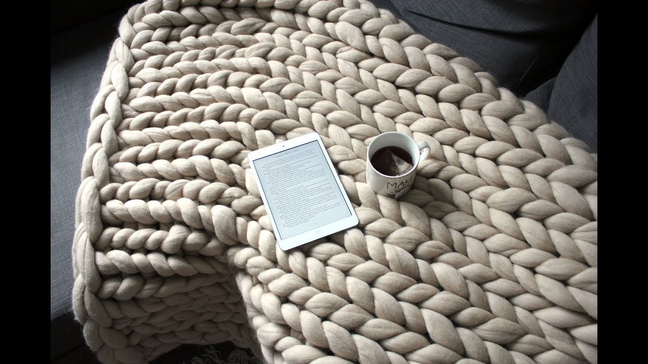DIY Tutoriel - Tricoter une couverture XXL avec les mains. How to hand knit a merino blanket