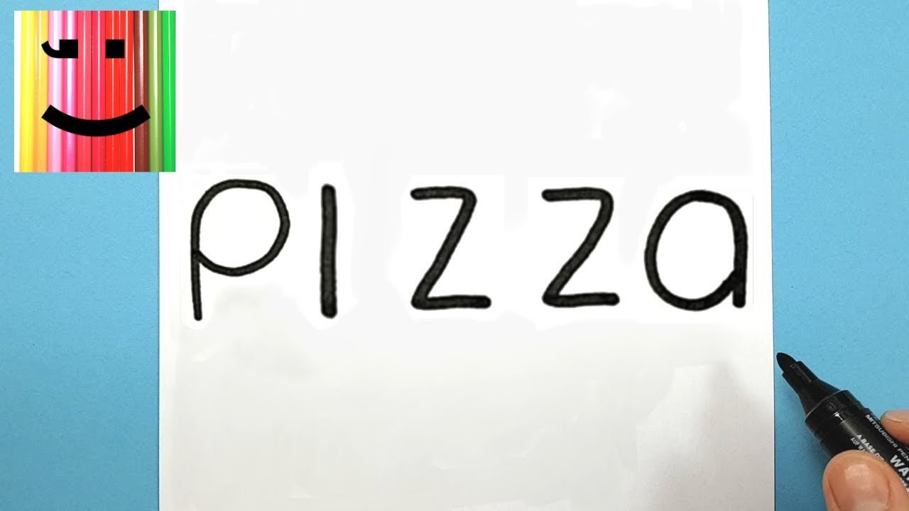COMMENT DESSINER UNE PIZZA KAWAII À PARTIR DU MOT PIZZA