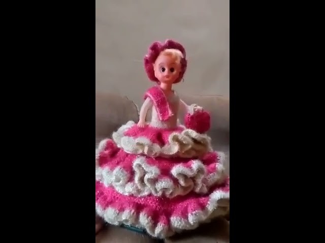 Crochet Doll.Shining Woolen doll dress