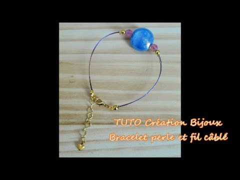 TUTO Création bracelet rose et bleu fil cablé