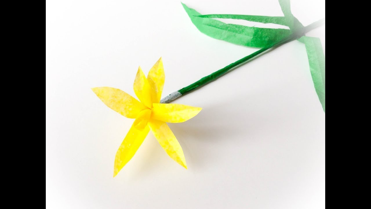 DIY Fleur de narcisse en papier. Make a flower of narcissus.