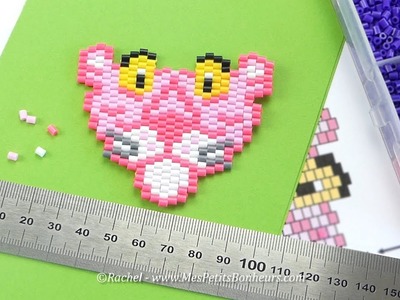 DIY - Pink Panther - PANTHÈRE ROSE Brick Stitch en perles à repasser