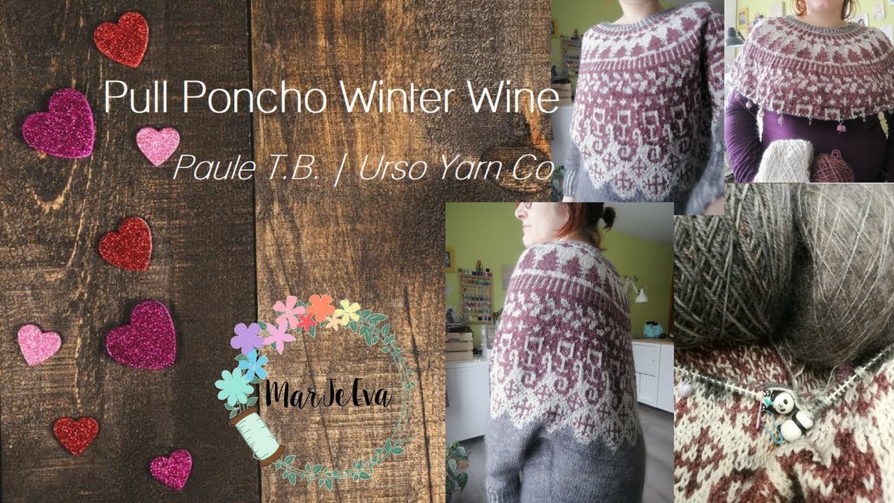Pull Poncho Winter Wine | Paule TB ~ Urso Yarn Co