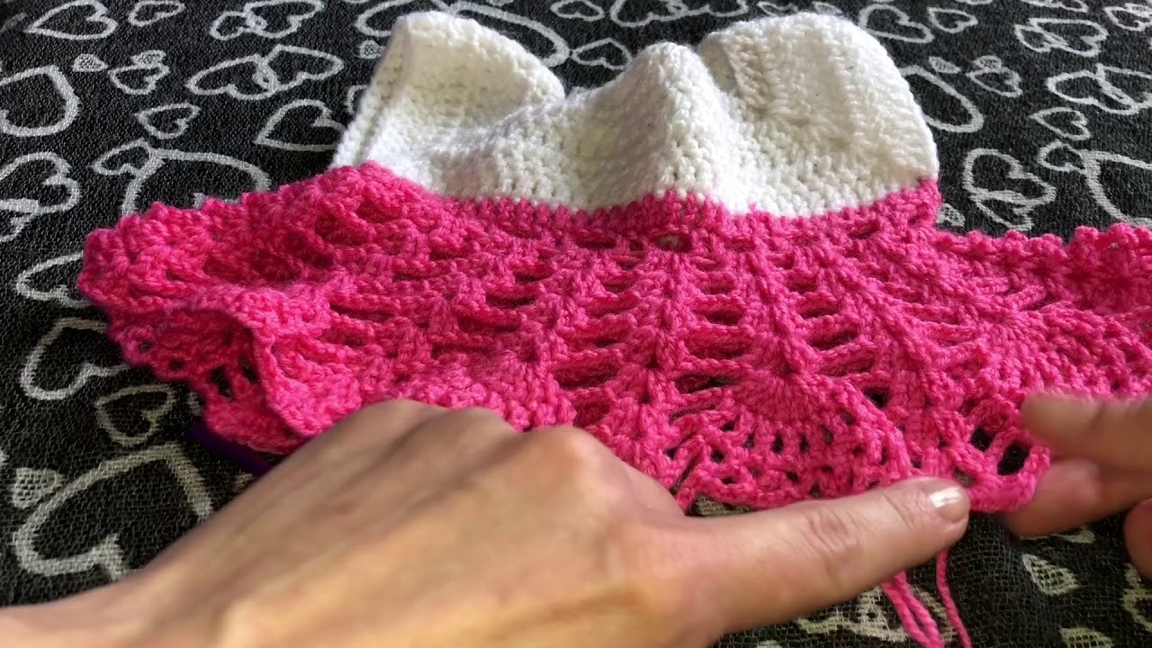 Tricot crochet robe bébé enfants parti 2