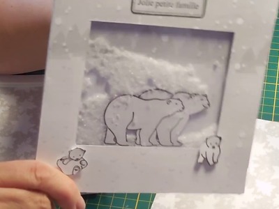 Tuto carte shaker  "ours blanc sous la neige" (jamais deux sans trois lol)