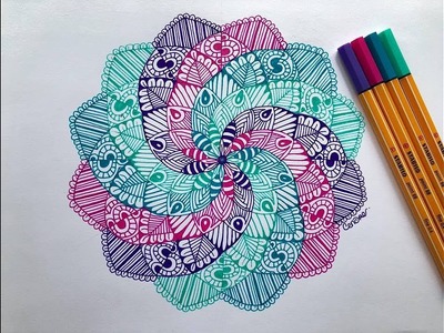 TUTO mandala pastel en spirale