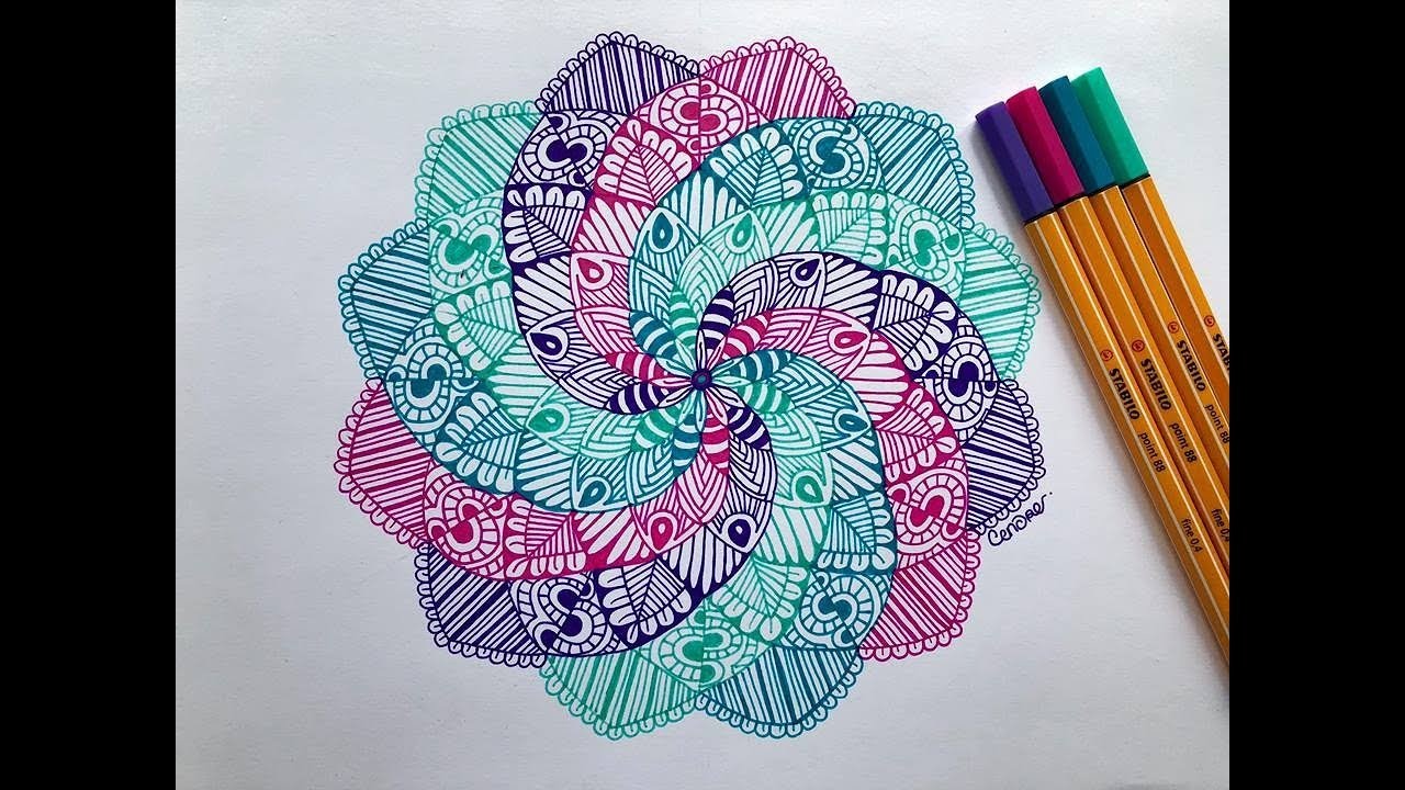 TUTO mandala pastel en spirale