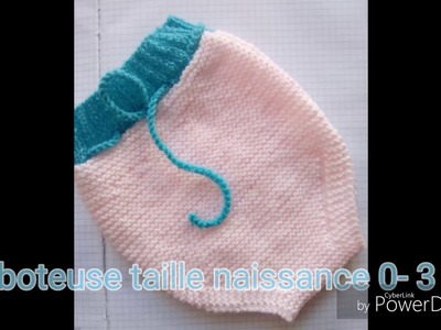 Tuto tricot : barboteuse. grenouillère. couvre culotte bébé au tricot de 0-6 mois.