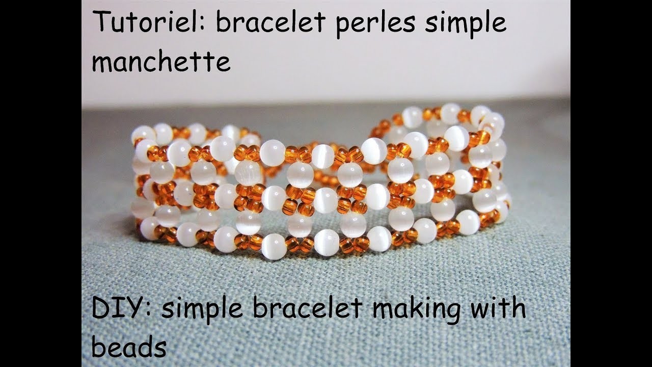Tutoriel: simple manchette en perles (DIY: simple bracelet making with beads)
