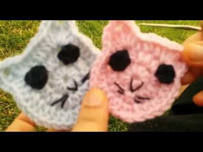 Crochet cat applique video tutorial