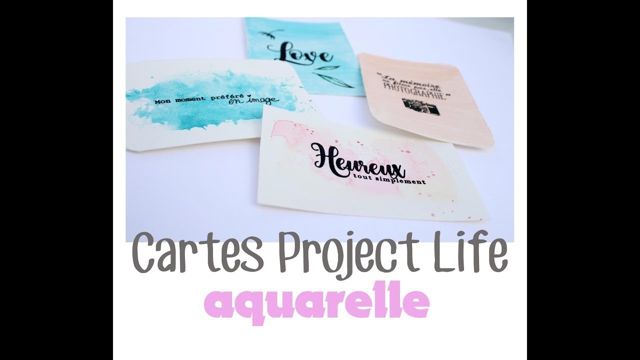 (DIY) cartes de Project Life aquarelle (super faciles à faire!)