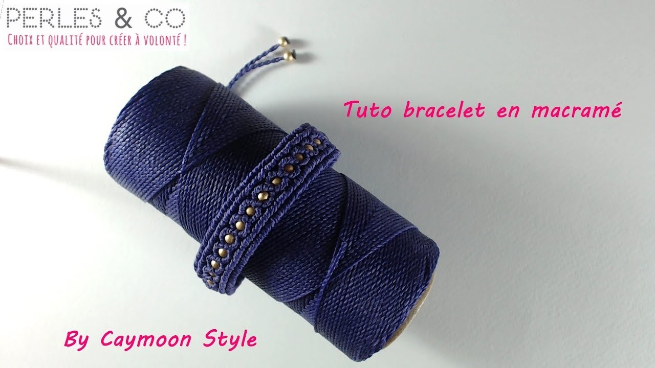 DIY - Tuto Bracelet violet.doré en macramé - Partenariat Perles & Co