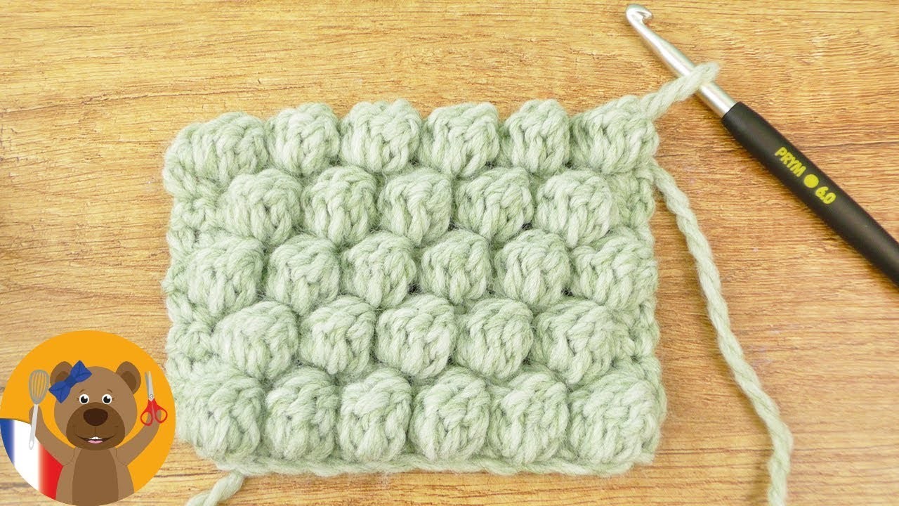 Motif bulle en crochet | Jolie motif Noppe | Simple pour débutants | Base de crochet