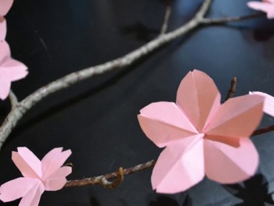 ???? Origami création branche naturelle fleurs de cerisier origami et oiseaux origami - By Blandine