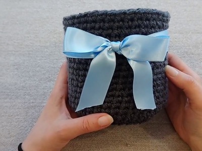 Cache pot crochet papier toilette