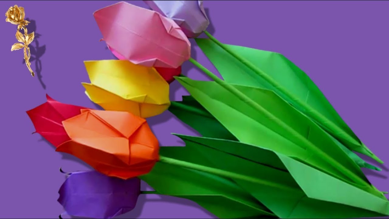 Origami facile : ???? Tulipe ????