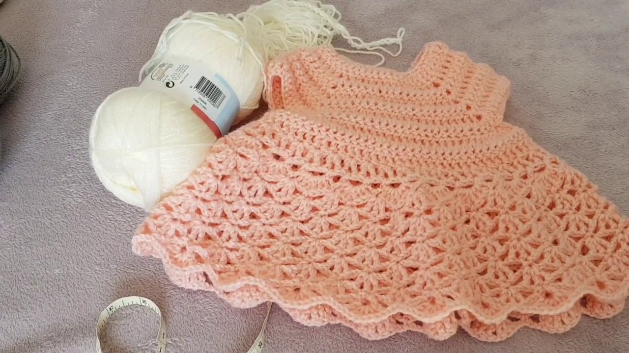 Tuto crochet  DIY comment faire une robe bébé au crochet 1.3 gauchère laine action azoriacreations