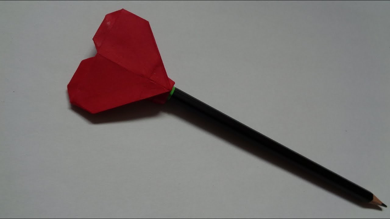 Tuto origami : embout de stylo en forme de cœur